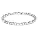 Swarovski Matrix Tennis bracelet, Round cut, White, Rhodium plated, M