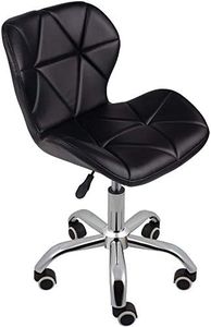 Charles Jacobs Home Office Swivel Computer Desk Chair with a Height Adjustable Chrome base and Wheels - Black PU