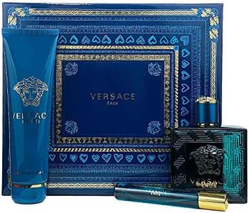 Gianni Versace Versace Eros 3 Pc. Gift Set for Men | Edt 0.3 Oz + Edt 3.4 Oz + S/G 5 Oz for Men By 2.4 Pounds