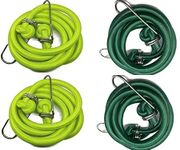 High Strength Elastic Nylon and Polyester Bungee/Shock Cord Cables for Bikes, Multi Color Luggage Strap Tying Rope with Hooks | Assorted Neon Color (2)