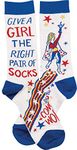 Primitives by Kathy Give A Girl The Right Pair Of Socks She Can Conquer The World Gift Socks