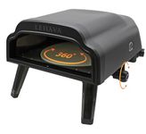 Flame King LEHAVA 14-inch, 360 Degree Rotating Non-Stick Pizza Stone, Portable Outdoor Propane Pizza Oven Countertop with Cover Bag, Piezo Auto Ignition for Camping, Backyard, and Tailgating