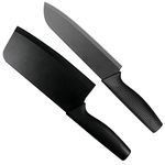 HEXONIQ® High Carbon Stainless Steel Meat Cleaver & Chef's Knife Set, Black, Pack of 2