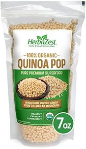 HerbaZest Quinoa Pop Organic - 7 oz – USDA Certified, Vegan & Gluten Free Superfood - Easy to Use with Yogurt & Cereal, Granola & Muesli, Salads, Baked and Non-Baked Goods, and More