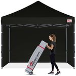 MasterCanopy Heavy Duty Pop-up Gazebo tent with Sidewalls (2.5x2.5M,Black)