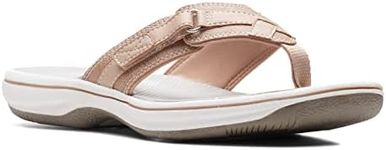 Clarks Women's Breeze Sea Flip-Flop, Taupe, 8