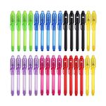 DazSpirit 30 pcs Invisible Ink Pen Party Bag Fillers for Boys and Girls, Magic Marker Pens with UV Light for Kids, Spy Pens Invisible Ink for Writing Secret Message