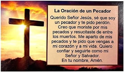 Spanish Version, A Sinner's Prayer Pocket Cards, Spanish Scripture Cards, Prayer Cards, Salvation Scriptures, Gospel Tracts, Christian Evangelism. 3.5x2”, 50 Cards