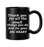 BLISSart Ceramic Coffee Mug, Black, 350 ml, 1 Piece, Thank You for All Printed Motivational Gift for Students Home Office