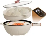 4L Smart Hot Pot with 4.33-Inch Handle, 1000W Power – Multifunctional Electric Cooker w. Reservation Auto Time Off/On for Hot Pot, Stewing, Soup, Pasta Egg Frying and More