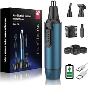 Cortapelos Nariz y Oreja, 3 en 1 Profesional Cortapelos Nariz, Recargable Indoloro Recortador Pelos Nariz con Cable Tipo-c, IPX7 Impermeable, Uso Húmedo y Seco, Cuchillas de Doble Filo, Azul