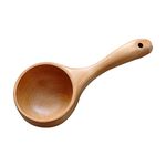 GCDN Solid Wood Water Scoop Spoon Multipurpose Wooden Scoop Spoon Bath Salt Scoop Wooden Ladle Spoon Scoops for Canisters Flour Scoop Ladles for Cooking with Short Handle