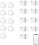 Greencycle Smart Wireless Remote Control Outlet Plug,WiFi Outlets for Household,On Off Smart Outlets Switch Compatible with Tuya,Alexa and Google Assistant,Timer Outlet,No Wiring,White,9PK