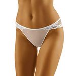 Wolbar Women's Lace Sheer Briefs Diamond 3518, White,M