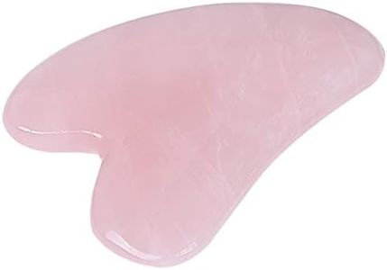 Loveliome Gua Sha Crystal Jade Stone Board for Skincare, Scraping Face Back Massage Relax Therapy Trigger Point Treatment (Rose Quartz)