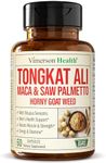 Tongkat Ali for Men - Healthy Testosterone Support. Balanced Energy Supplements for Men with Horny Goat Weed, Maca Root Powder, Tribulus Terrestris, Saw Palmetto Extract. Tongat-Ali for Men. 60 Caps