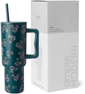 Simple Modern Disney 40 oz Tumbler with Handle and Straw Lid | Insulated Reusable Stainless Steel Water Bottle Travel Mug | Gifts for Women Her | Trek Collection | 40oz | Mickey Mouse Floral Riptide