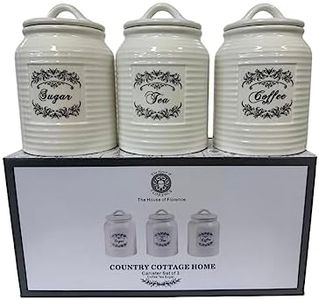 The House of Florence Country Cottage Home Set of 3 Canister Set