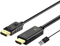 1.8M/6FT HDMI to DisplayPort Cable Adapter 4K@60Hz, T Tersely High Speed Gold Plated Male HDMI to DP Video Converter Cord with Audio for Xbox One,360,NS,Mac Mini,PC to Monitor