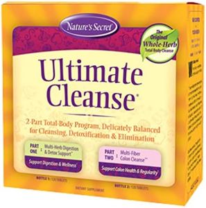 Nature's Secret Ultimate Cleanse 2-Part Total Body Detoxification & Elimination Supports Digestion, Wellness, Colon Health & Regularity - Multi-Herb Digestion & Multi-Fiber Cleanse - 240 Tablets