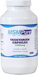 Kala Health MSMPure Vegetarian Capsules, 250 Count, Made with Organic Sulfur Crystals, 99.99% Pure Distilled MSM Supplement, 1,000 mg per Capsule, Made in USA