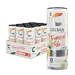 CELSIUS Sparkling Tropical Vibe, Functional Essential Energy Drink 12 Fl Oz (Pack of 12)