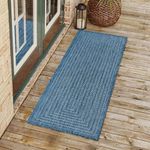 Adiva Rugs Outdoor Indoor Area Rug, Weather Resistant, Easy to Clean, Stain Resistant Floor Mat for Dining Room, Backyard, Deck, Patio (Azure Denim Blue, 2'6" x 7')