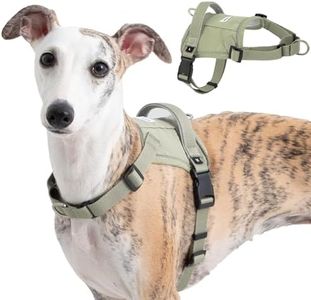 Sovarin No Pull Dog Harness Large Sized Dog - Escape Proof Reflective Harness with Handle and Pocket for Airtag Tracker, Adjustable Dog Harness with Front Clips for Walking Hiking Training(Green, L)