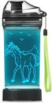YuanDian Light Up Kids Water Bottle with 3D Horse Design- 14 OZ Tritan BPA Free - Cool Drinking Cups Gift for School Kindergarten Boys and Girls
