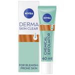 NIVEA Derma Skin Clear Chemical Exfoliator (40ml), Liquid Exfoliator Made with 8% Salicylic Acid, Glycolic Acid, and Niacinamide, to Visibly Reduce and Prevent Blemishes