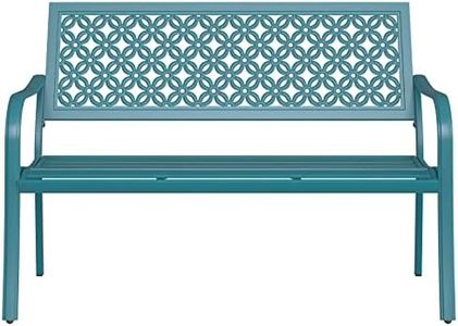 Grand patio Panca da giardino con 2-3 posti, resistente alla ruggine, motivo stampato, colori a scelta, adatta per interni, esterni, patio, parco (blu)
