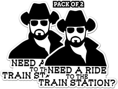 IMPERIAL VIBES – Need A Ride to Train Station Sticker – Vinyl Decal for Car, Truck, & Van – Indoor & Outdoor IPad Decal - Removable Laptop Sticker – Waterproof Decal for Waterbottle– Pack of 2 Imp 72