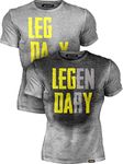 Actizio Sweat Activated Funny Motivational Workout Shirt, Leg Day - Legendary (Small) Grey