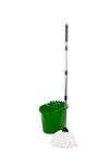 Requisite Needs Professional Mop and Bucket Set Heavy Duty with Wringer and Two Traditional Cotton Mop Heads for Cleaning Floors –Mop Bucket Capacity 16L with Pouring Lip (Green)