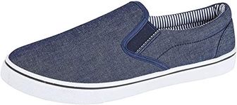 Mens Slip on Canvas Summer Shoes (10, Denim Blue)