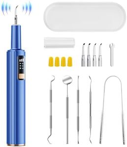 Plaque Remover for Teeth, Dental Tools, Teeth Cleaning Tools with 4 Replaceable Heads, 6-in-1 Dental Pick, LED Light, Waterproof, Rechargeable for Home & Travel Use