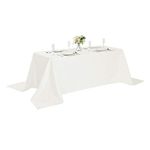 Rectangle Tablecloth 90x132 inch Washable Polyester Fabric Table Cloth Table Linen Table Cover for Wedding Party Dining Banquet Decoration Aesthetic（90x132, Ivory）