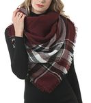 Winter Warm Scarf Soft Large Tartan Wrap Shawl Scarves Plaid Blanket Scarf for Women a74