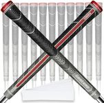 Geoleap Golf Club Grips Set of 13 - Grips with 15 Tapes and Grips with All Repair Kits for Choice,High Feedback with Back Rib Technology,All-weather Performance, Cross Corded Rubber Technology Golf Grips.(Grey-Classic( 13 Grips only with 15 tapes), Standard)