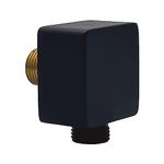 BEIYI Wall Elbow for Hand Shower, Square Wall-Mounted Supply Elbow for Hand Held Shower, Matte Black