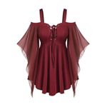 Meoguillat Sales Today Clearance Gothic Clothes for Women Medieval Renaissance Fairy Dress with Corset Black Off-Shoulder Flare Sleeve Short Dress My Recent Orders Placed By Me