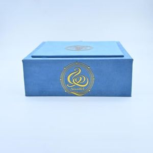 Ariovtfel Blue cloth, Two-Tier Structure Jewelry Box