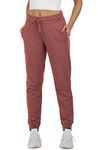 icyzone Women's Cotton Jogger Athletic Sweatpants with Pockets Sport Running Tapered Lounge Pants (L, Dusty Pink)