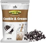 Fusion Select 2.2lb Cookie & Cream Boba Tea Powder Flavored-3-in-1 Drink Powder with Cream & Sugar - Instant Pre-Mixed Beverage for Hot or Cold Blends Yummy Frappes Bubble Tea