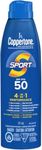 Coppertone Sport Sunscreen Spray SPF 50, 4-in-1 Performance, Sweat and Water Resistant Spray Sunscreen Broad Spectrum SPF 50 UVA/UVB Protection, Oxybenzone Free, 177mL