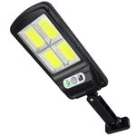 Solar Street Lights Outdoor Waterproof, 6500k, Dusk to Dawn Solar with Motion Sensor and Remote Control, LED Flood Light, Suitable for courtyards, Gardens, Streets, Basketball Courts