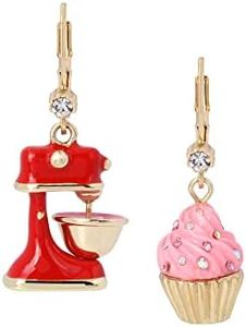 Betsey Cupcake Mismatched Earrings, One Size, Metal Glass Plastic, No Gemstone