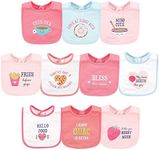 Hudson Baby Unisex Baby Cotton Bibs, Food Puns Girl, One Size