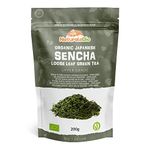 Organic Japanese Sencha Green Tea - Upper Grade - 200g. Sencha Loose Leaf Green Tea Bio, Natural and Pure. First harvest Green Tea Leaves cultivated in Japan. NaturaleBio