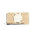 Coach Dempsey Large Phone Wallet in Signature Jacquard (Light Khaki/Chalk), Light Khaki/Chalk, L, Wallet